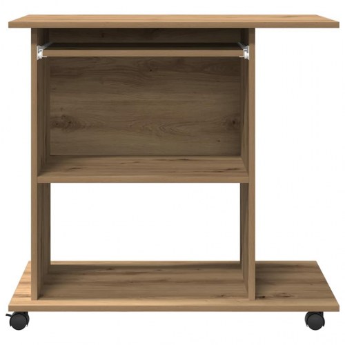 Computerbord på hjul 80×50×75 cm - spånplade i artisan eg
