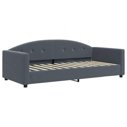 Daybed 90x200 cm i velour - mørkegrå sovesofa