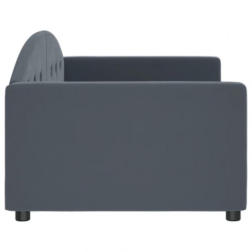 Daybed 90x200 cm i velour - mørkegrå sovesofa