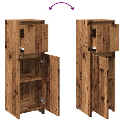 Badeværelsesskab 30×30×95 cm - konstrueret træ, antikt træ