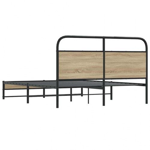 Sengeramme 150 x 200 cm med sengegavl - røget eg