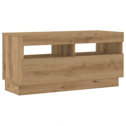 Tv-bord med LED-lys 180×35×40 cm i konstrueret træ - kunsteg