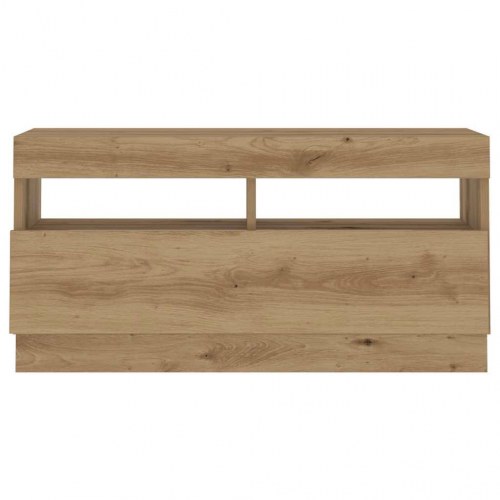 Tv-bord med LED-lys 180×35×40 cm i konstrueret træ - kunsteg