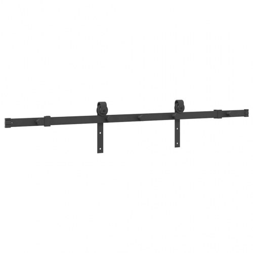 Skinnesæt til skydedør 152,5 cm - stål, sort
