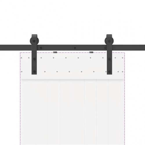 Skinnesæt til skydedør 152,5 cm - stål, sort