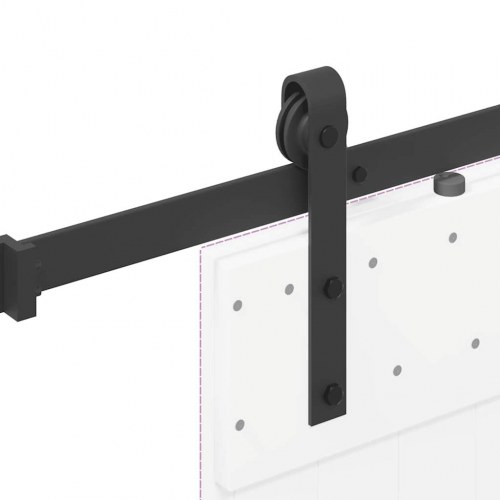 Skinnesæt til skydedør 152,5 cm - stål, sort