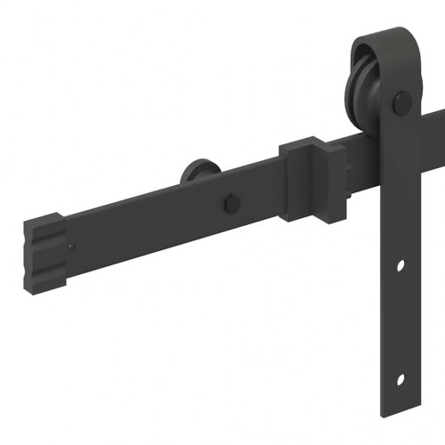 Skinnesæt til skydedør 152,5 cm - stål, sort
