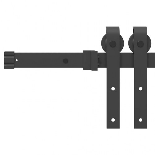 Skinnesæt til skydedør 152,5 cm - stål, sort