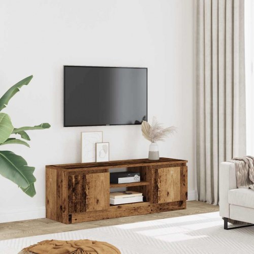Tv-bord i konstrueret træ 102×30×36 cm - antikt trælook