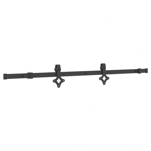 Skinnesæt til skydedør 152,5 cm - stål, sort