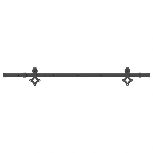 Skinnesæt til skydedør 152,5 cm - stål, sort