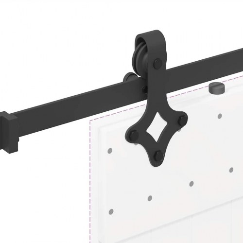 Skinnesæt til skydedør 152,5 cm - stål, sort