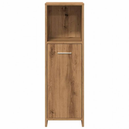 Badeværelsesskab 30×30×95 cm - egetræsfarvet konstrueret træ
