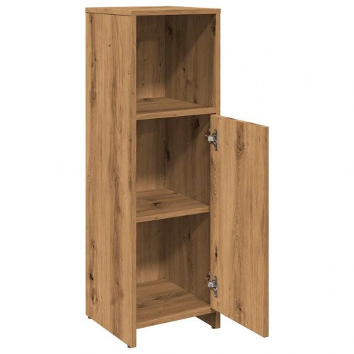 Badeværelsesskab 30×30×95 cm - egetræsfarvet konstrueret træ