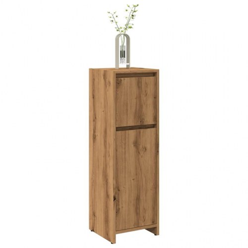 Badeværelsesskab 30×30×95 cm i konstrueret træ - egetræsfarvet
