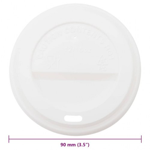 Koplåg til papkrus 90 mm 12 oz/16 oz - 1000 stk., hvid