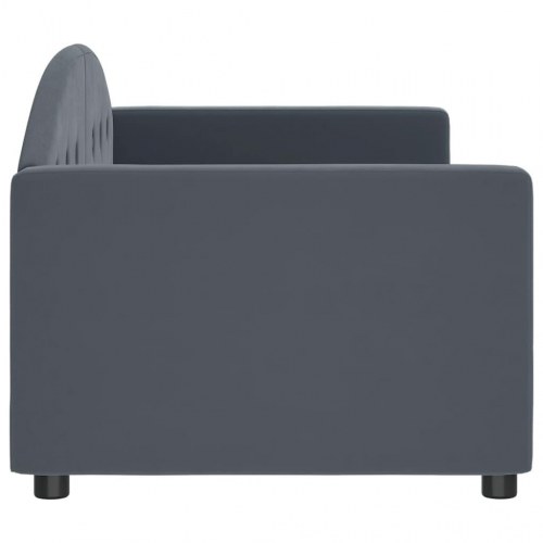 Daybed 80×200 cm i velour - mørkegrå sengeramme/sovesofa