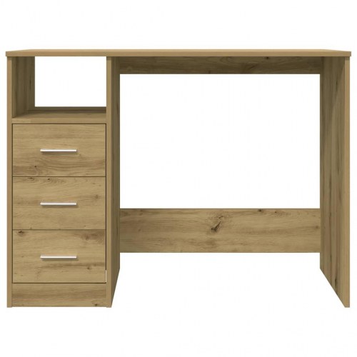 Skrivebord i kunsteg - 102 × 50 × 76 cm med 3 skuffer