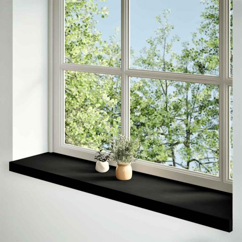 Vindueskarme i massivt egetræ - 2 stk, brunsort, 120 × 30 × 2 cm
