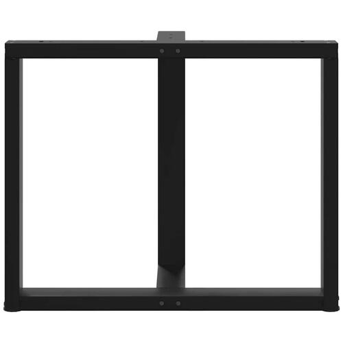 Spisebordsben T-formet 2 stk 90x35x(72-73) cm stål sort