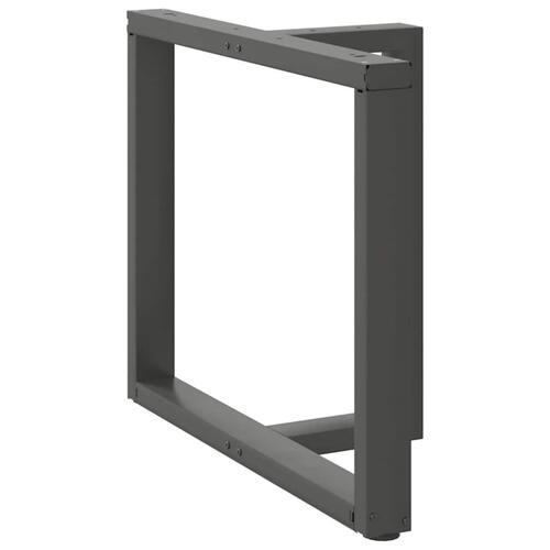 Spisebordsben T-formet 2 stk 90x35x(72-73) cm stål antracitgrå