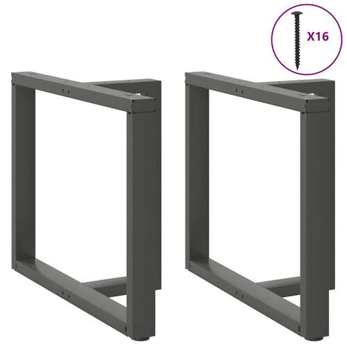 Spisebordsben T-formet 2 stk 90x35x(72-73) cm stål antracitgrå