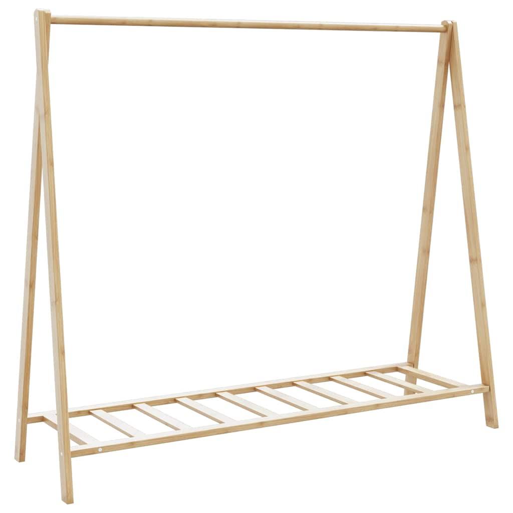 Tøjstativ med hylder 106x34x102 cm bambus