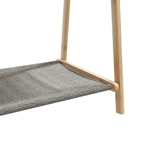 Tøjstativ med hylder 106x34x102 cm bambus