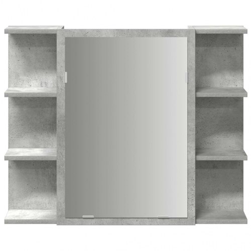 Badeværelsesskab med spejl 80 x 20,5 x 64 cm - betongrå