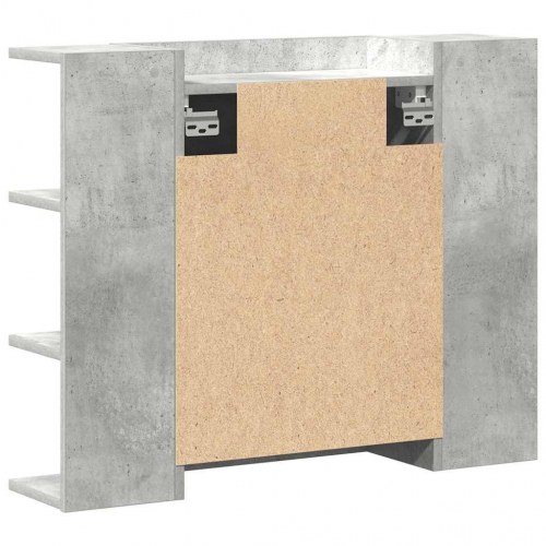 Badeværelsesskab med spejl 80 x 20,5 x 64 cm - betongrå