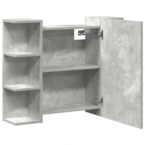 Badeværelsesskab med spejl 80 x 20,5 x 64 cm - betongrå