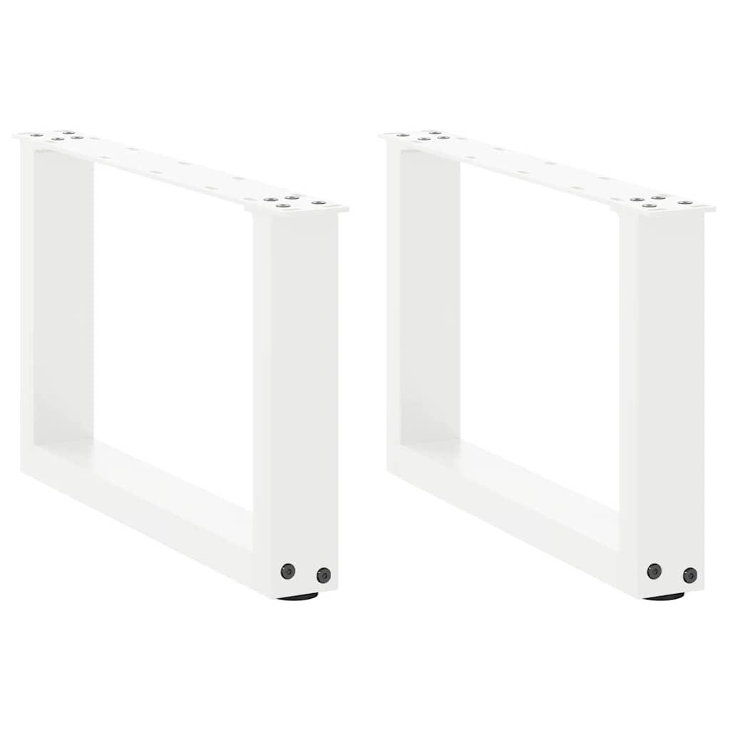 Sofabordben U-Formet Stål Hvid - 2 / 50 x (30-31) cm