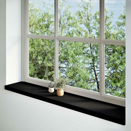 Vindueskarme 2 stk - brunsort massivt egetræ 140 × 30 × 2 cm