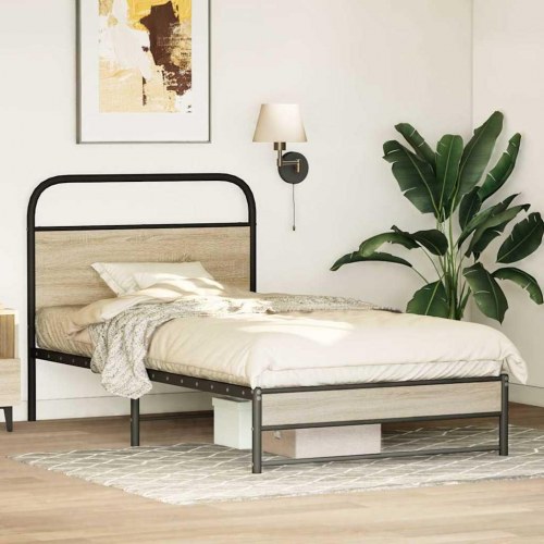 Sengeramme med sengegavl 107 x 203 cm - røget eg