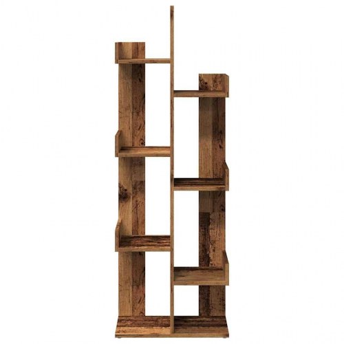 Bogreol i konstrueret træ - 48 × 25,5 × 140 cm, antikt træ