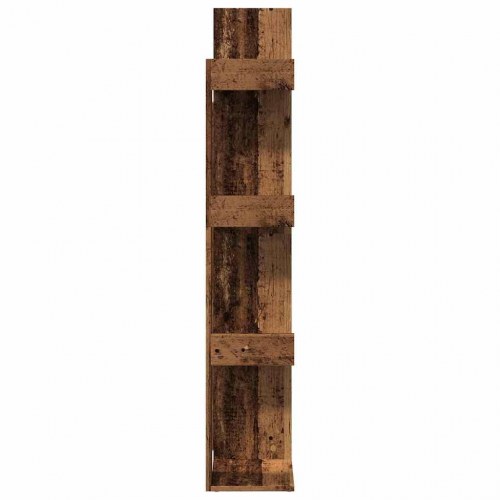 Bogreol i konstrueret træ - 48 × 25,5 × 140 cm, antikt træ