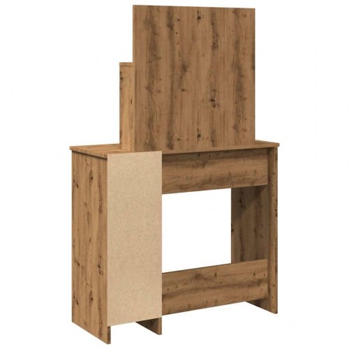 Makeupbord med LED-lys og spejl 86,5×35×136 cm - kunsteg