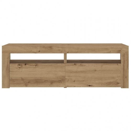 Sengeborde med LED-lys - 2 stk., 60×35×40 cm, egetræsfarve