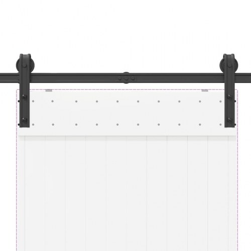 Skinnesæt til skydedør 200 cm stål sort