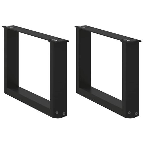 Sofabordben U-formet 2 stk. 50x(30-31) cm stål sort