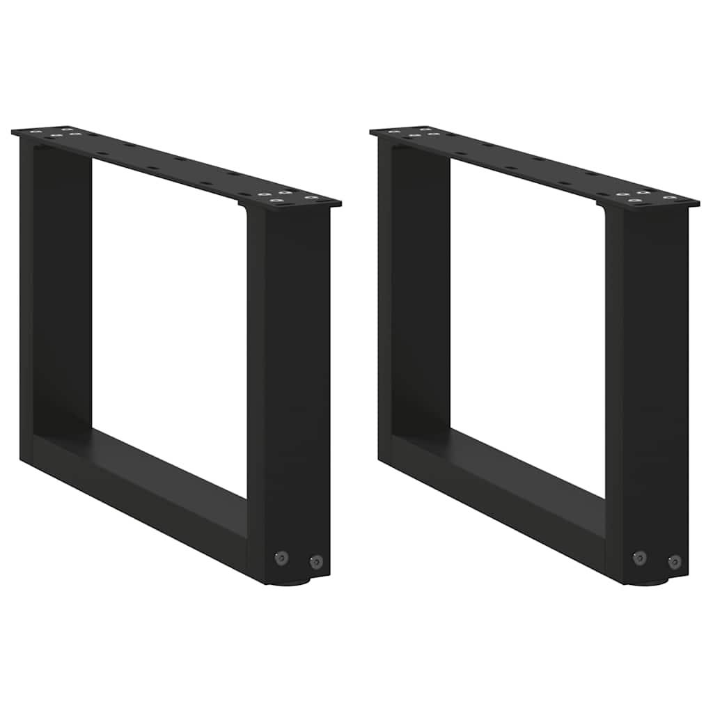 Sofabordben U-formet 2 stk. 50x(30-31) cm stål sort