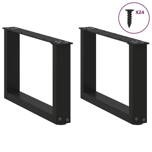 Sofabordben U-formet 2 stk. 50x(30-31) cm stål sort
