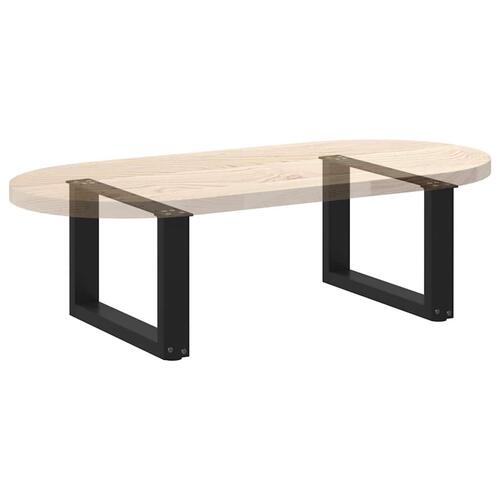 Sofabordben U-formet 2 stk. 50x(30-31) cm stål sort