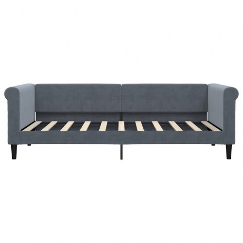 Daybed 90 x 190 cm i velour - mørkegrå
