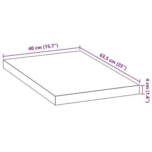 Køkkenbordplade 40x63,5x4 cm massivt egetræ rektangulær