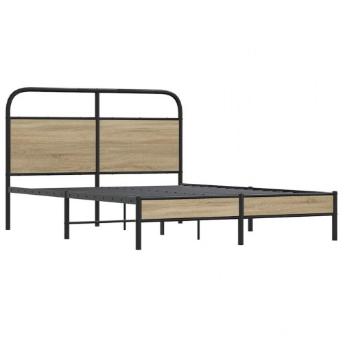 Sengeramme 120 x 200 cm med sengegavl - røget eg, uden madras