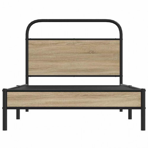 Sengeramme 90 x 200 cm med sengegavl - røget eg