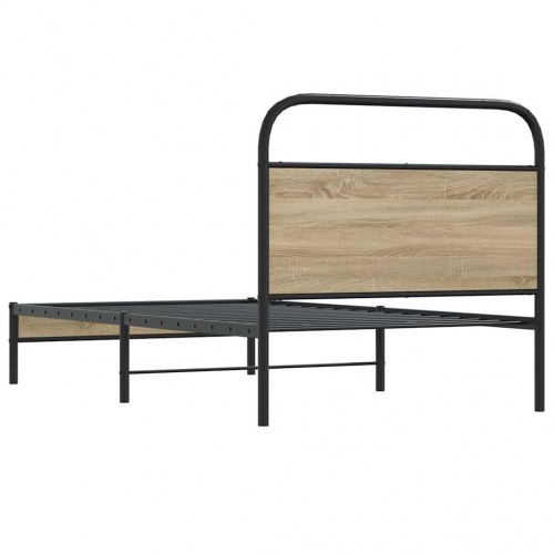 Sengeramme 90 x 200 cm med sengegavl - røget eg