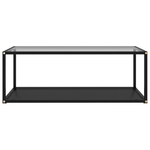 Konsolbord 100x36x90 cm hærdet glas transparent og sort