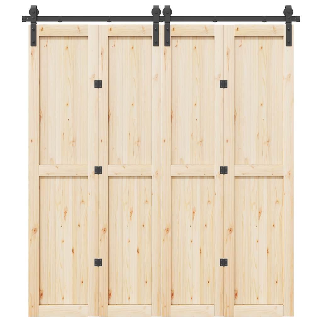 Skinnesæt til skydedør 200 cm stål sort billede